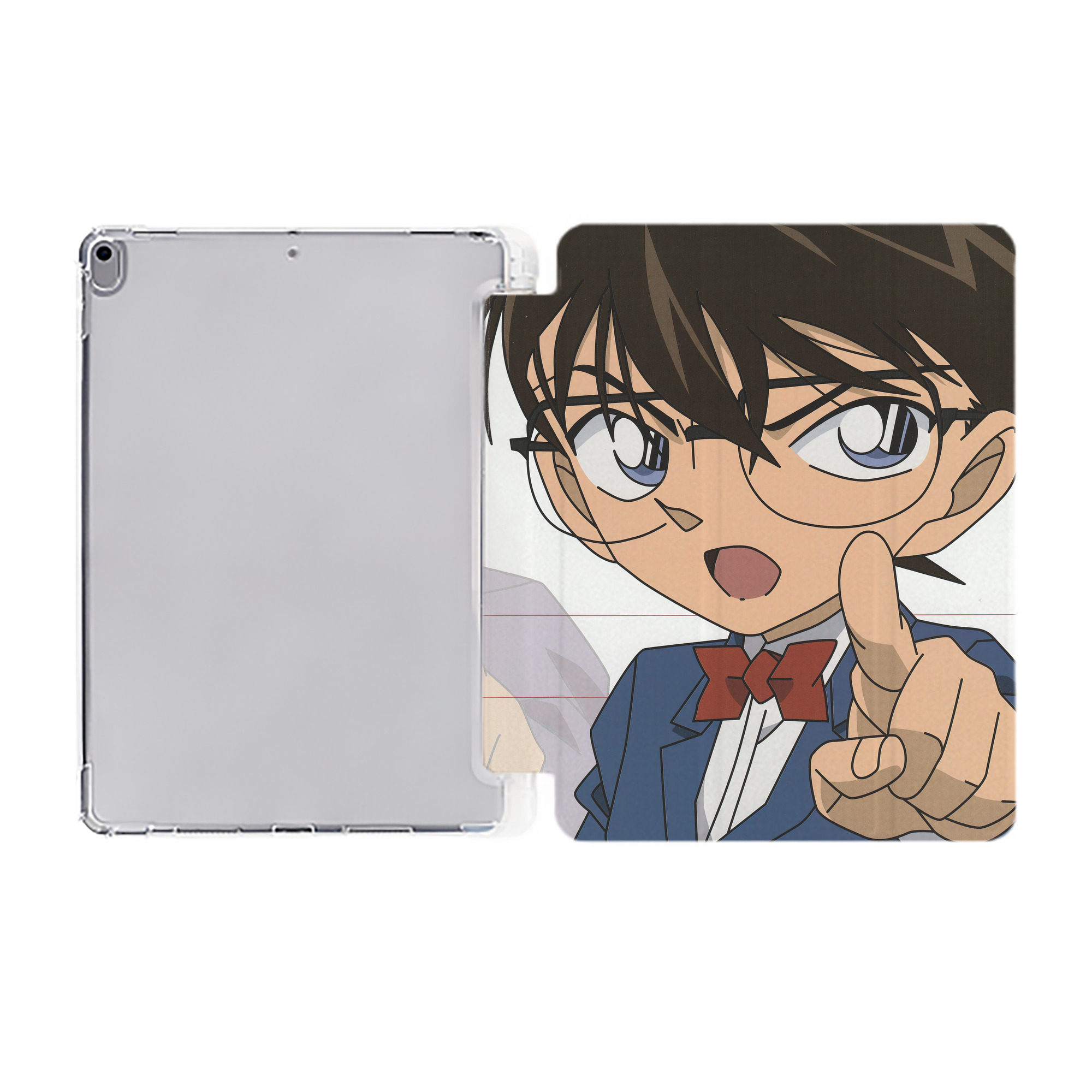 （画像用） 名探偵コナン Detective Conan IPad ケース ペン収納付き 三つ折りスタンド PUレザー×シリコン 対応機種9.5/10.5/10.9インチ